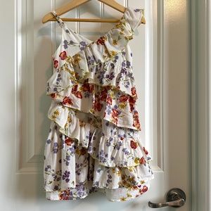 Zara Kids Asymmetric tiered floral dress